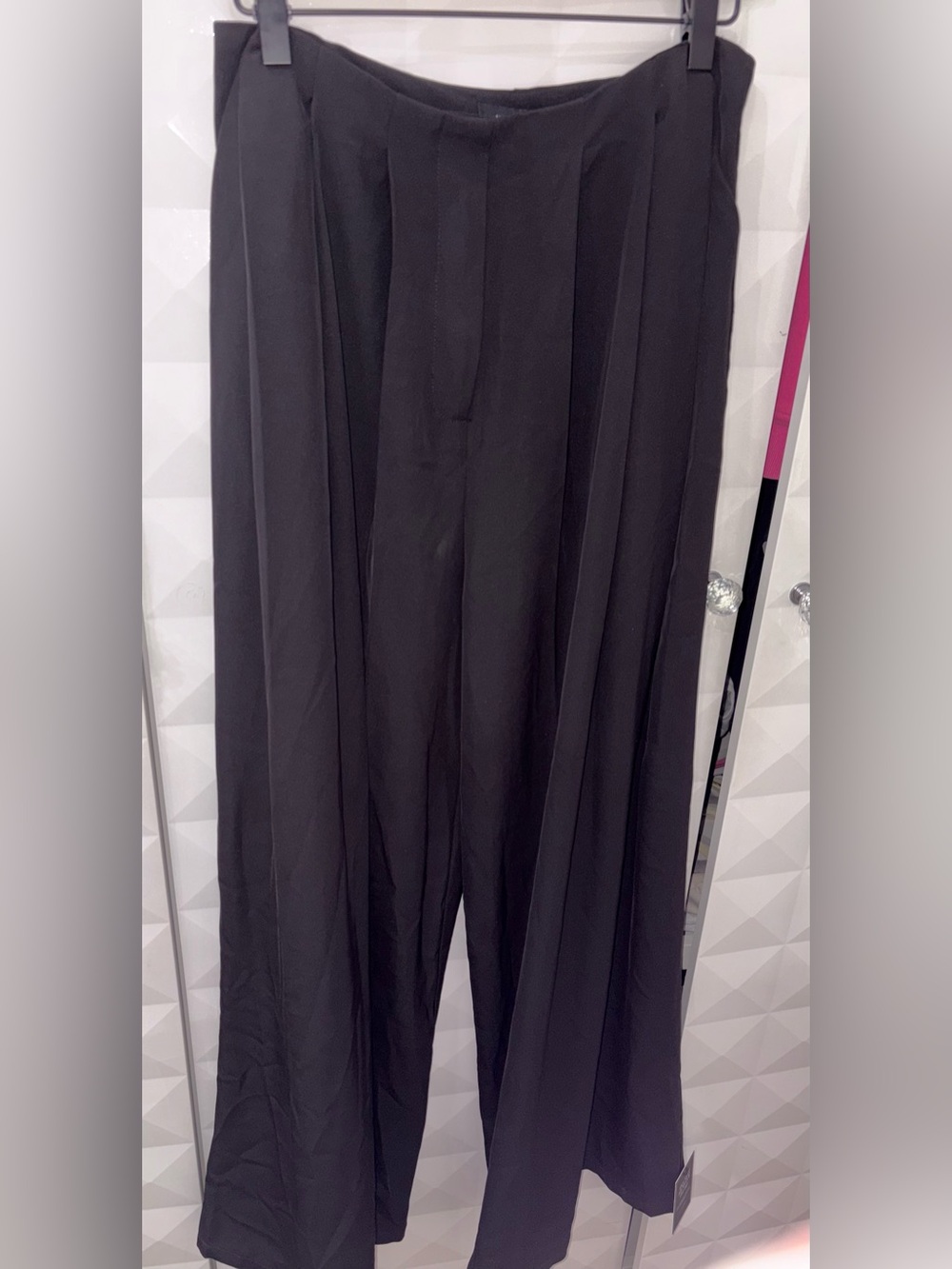Womens Wide-Leg Black Dress Pants from Italy